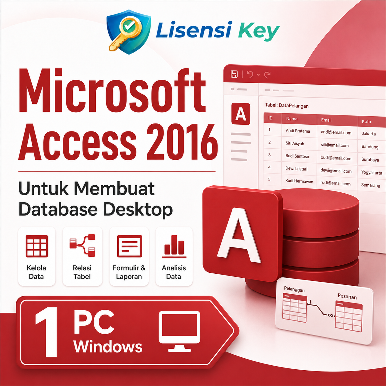 Microsoft Access 2016 untuk membuat database desktop - Lisensi Key Microsoft Access 2016 untuk membuat database desktop