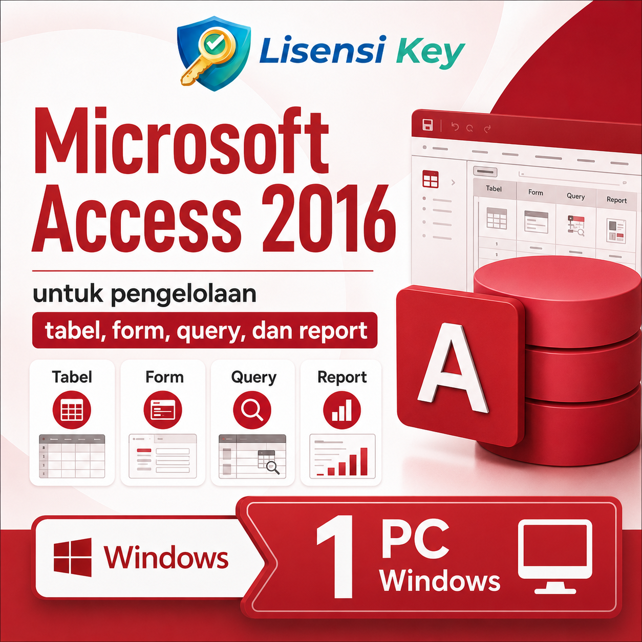 Microsoft Access 2016 untuk pengelolaan tabel form query dan report - Lisensi Key Microsoft Access 2016 untuk pengelolaan tabel form query dan report