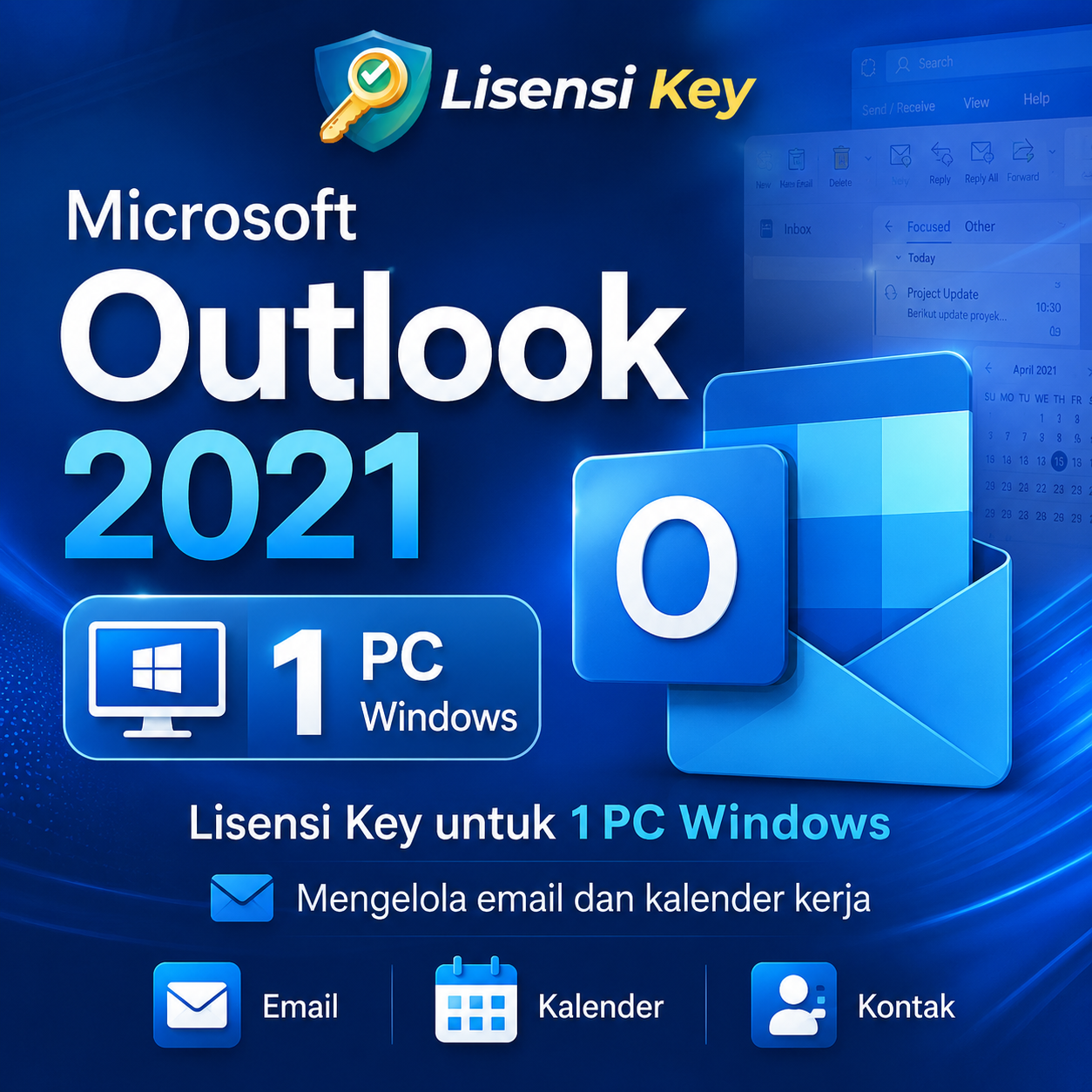 Microsoft Outlook 2021 Lisensi Key untuk 1 PC Windows - Lisensi Key Microsoft Outlook 2021 Lisensi Key untuk 1 PC Windows