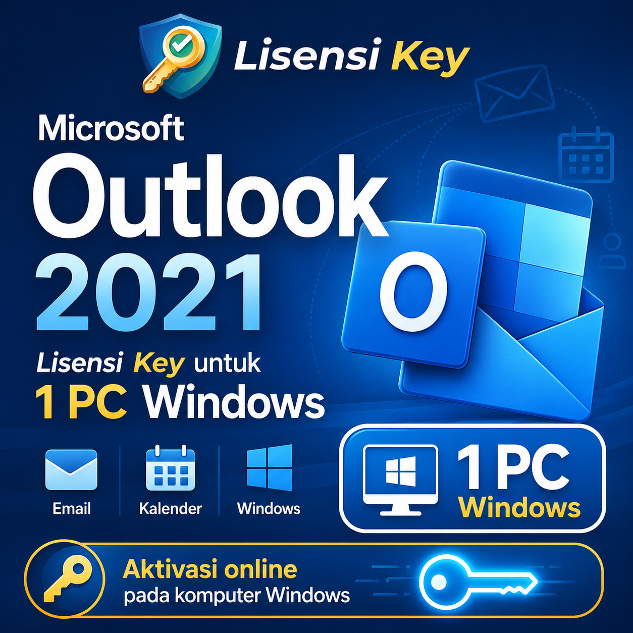 Microsoft Outlook 2021 dengan aktivasi online pada komputer Windows - Lisensi Key Microsoft Outlook 2021 dengan aktivasi online pada komputer Windows