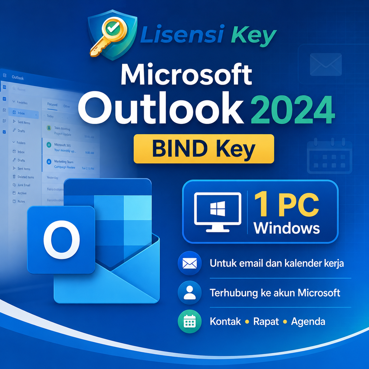 Microsoft Outlook 2024 dengan penautan ke akun Microsoft - Lisensi Key Microsoft Outlook 2024 dengan penautan ke akun Microsoft