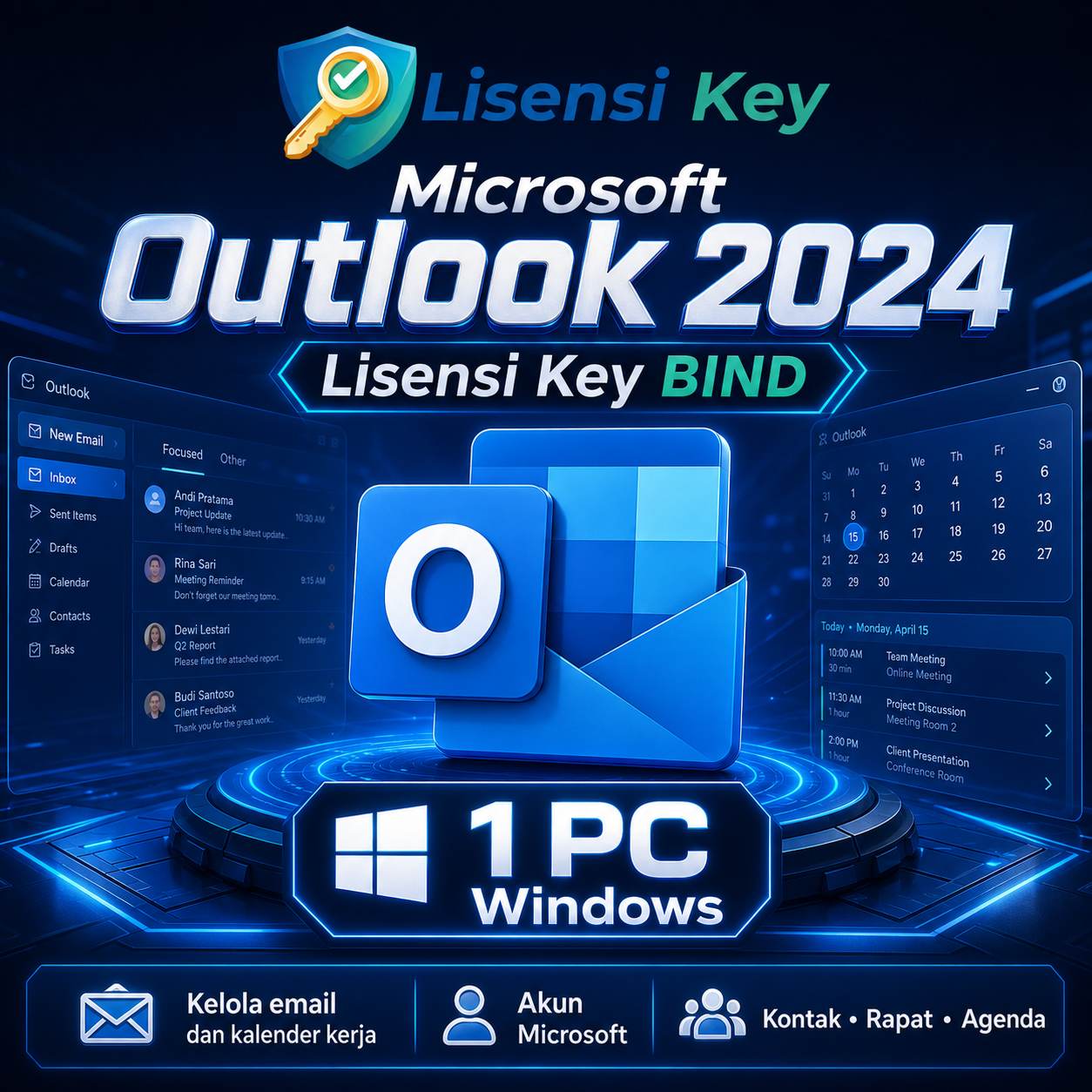 Microsoft Outlook 2024 untuk kontak rapat dan agenda pada komputer Windows - Lisensi Key Microsoft Outlook 2024 untuk kontak rapat dan agenda pada komputer Windows