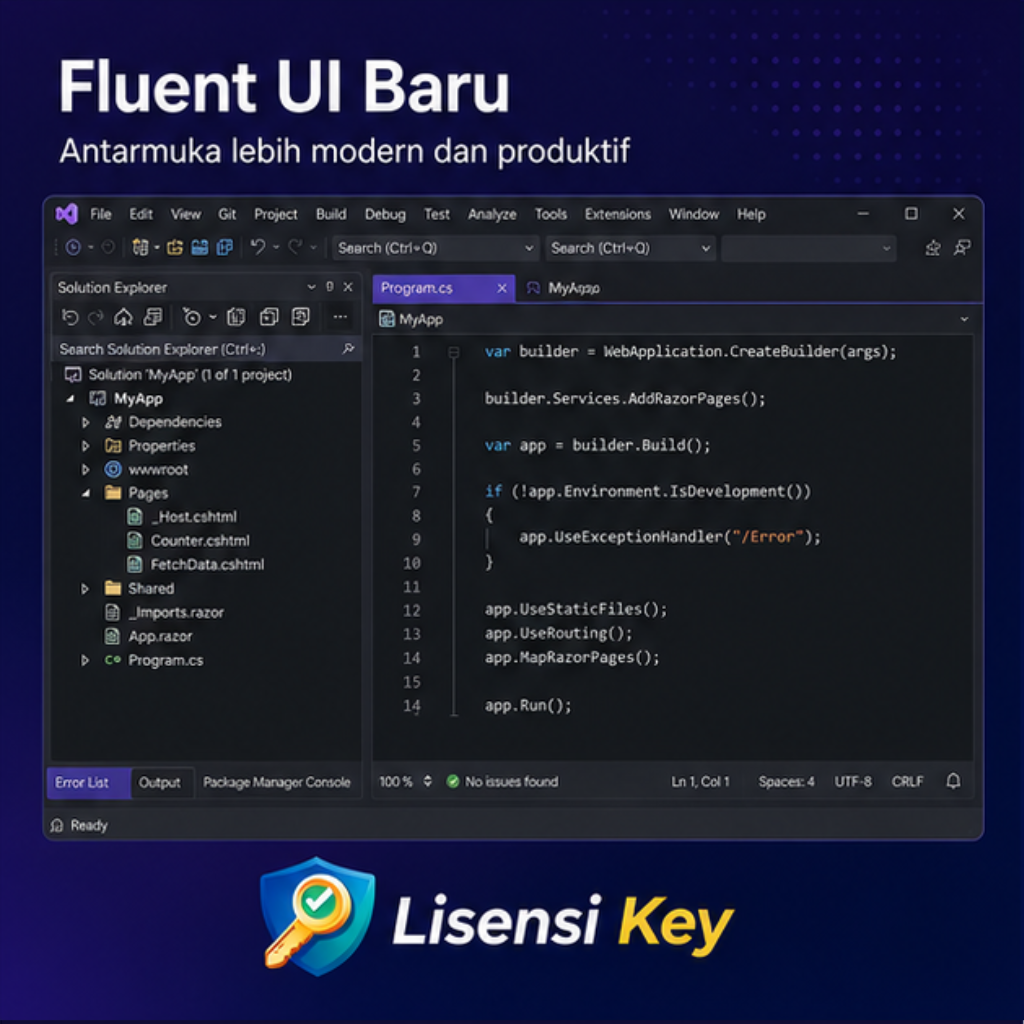 Antarmuka Fluent UI baru pada Visual Studio 2026 - Lisensi Key Antarmuka Fluent UI baru pada Visual Studio 2026