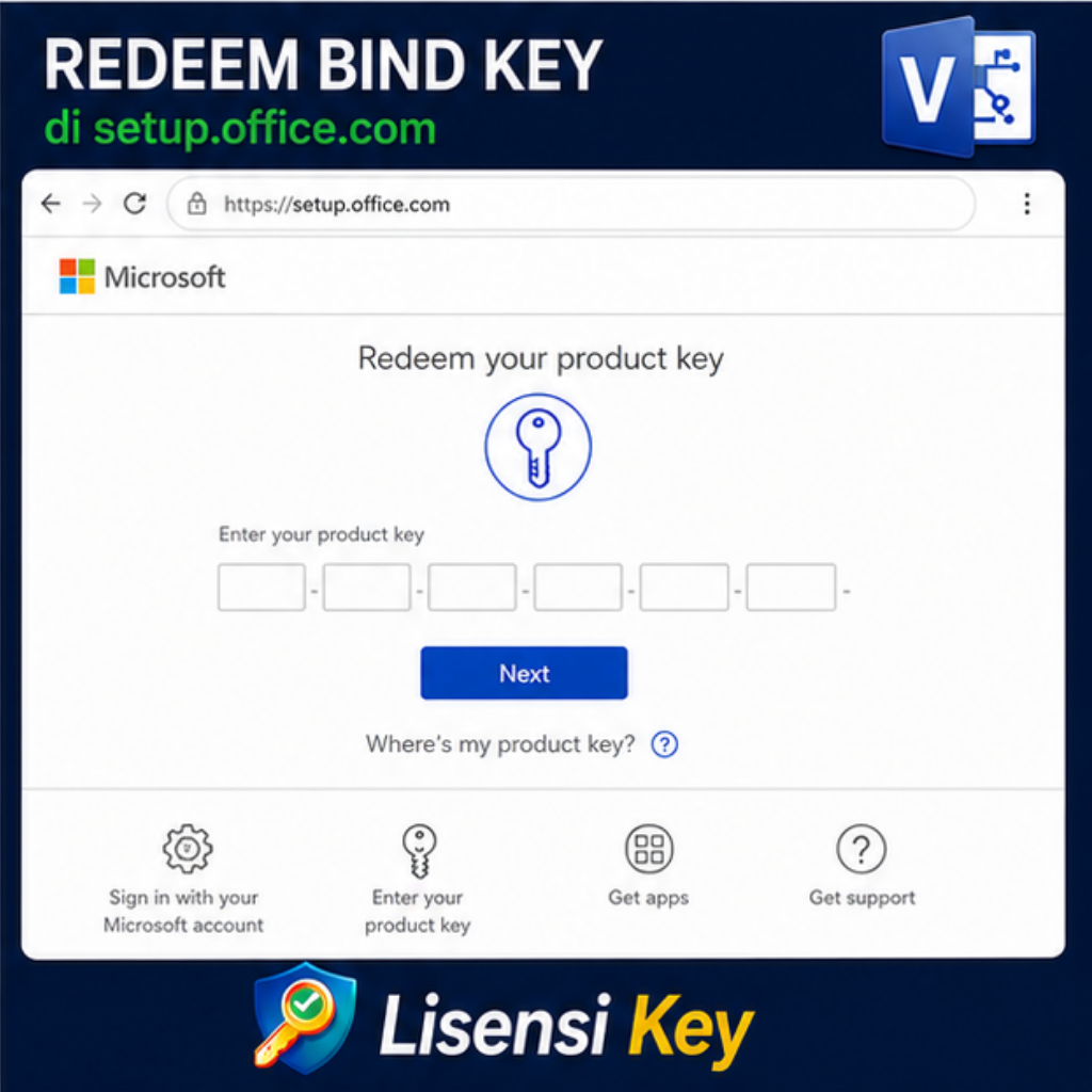 Halaman setup.office.com untuk redeem Bind Key Visio 2024 Professional - Lisensi Key Halaman setup.office.com untuk redeem Bind Key Visio 2024 Professional