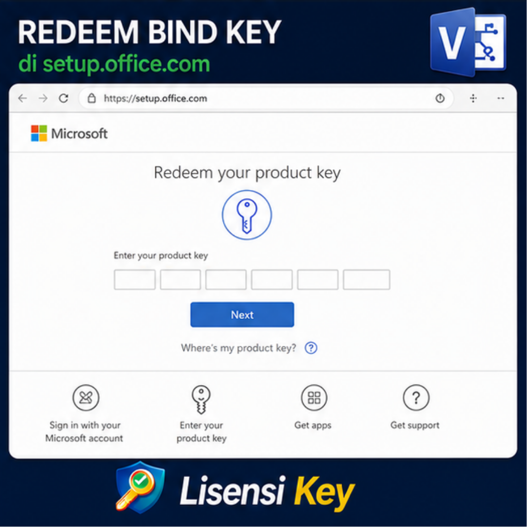 Halaman setup.office.com untuk redeem Bind Key Visio 2024 - Lisensi Key Halaman setup.office.com untuk redeem Bind Key Visio 2024