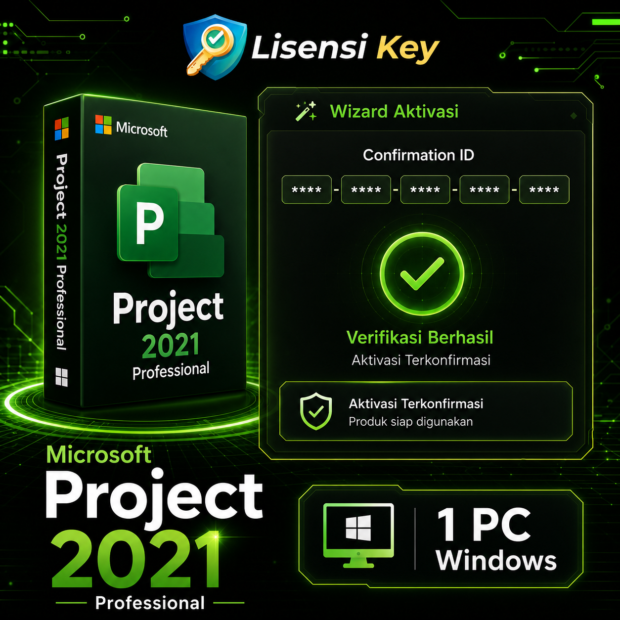 Wizard aktivasi dengan Confirmation ID di Project 2021 - Lisensi Key Wizard aktivasi dengan Confirmation ID di Project 2021